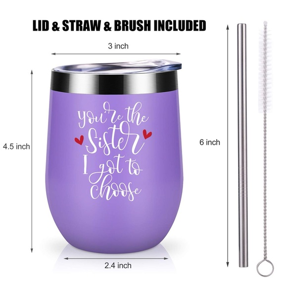 “You're the Sister I Got to Choose” Wine Tumbler Set 12oz - Picture 5 of 7